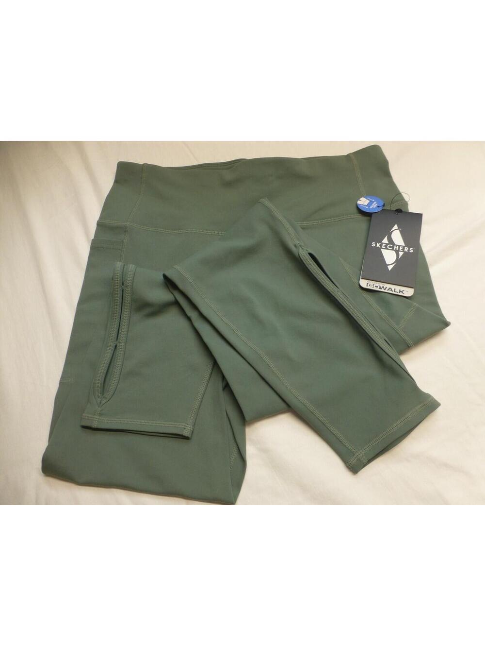 Skechers GOFLEX GOWALK High Waisted 7/8 Slit Leggings Women's Size L Green G3A